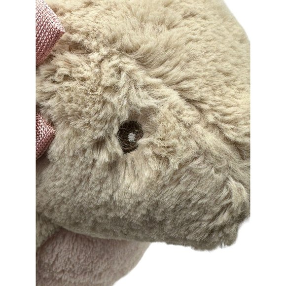 b. Boutique By Evergreen 10" Cuddly Rabbit Metallic Pink Ears Beige No Blanket - Picture 4 of 9